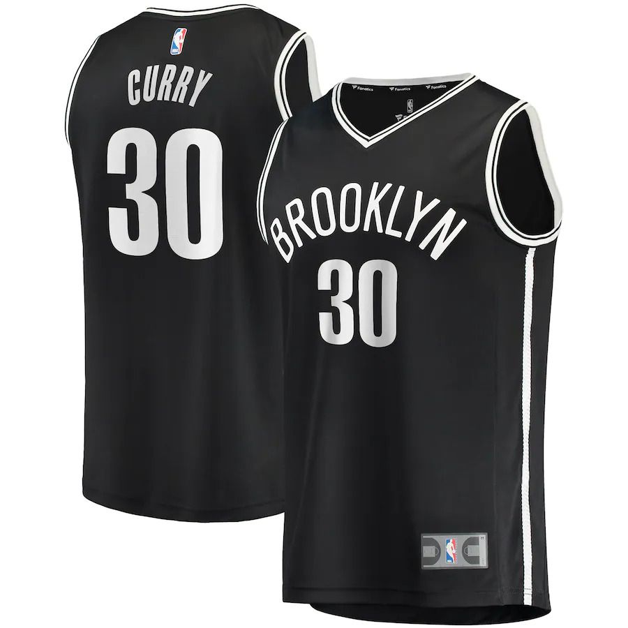 Men Brooklyn Nets #30 Seth Curry Fanatics Branded Black 2022-23 Fast Break Replica NBA Jersey